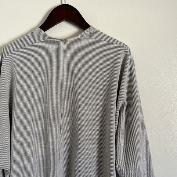Anthropologie DONNI Ribbed Lightweight Pocket Sweater Coat Cardigan, Grey- O/S - Picture 9 of 9